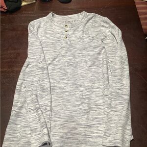Men's Long Sleeve Henley Shirt - Gray